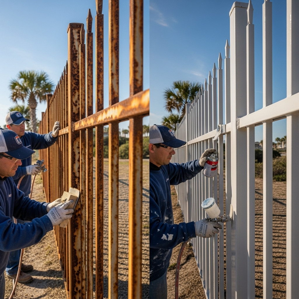 Rust on Metal Fences