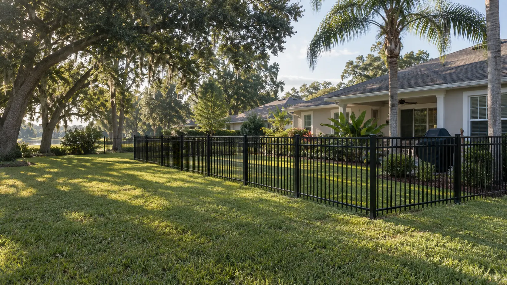 Aluminum fence installation at a Jacksonville Florida property