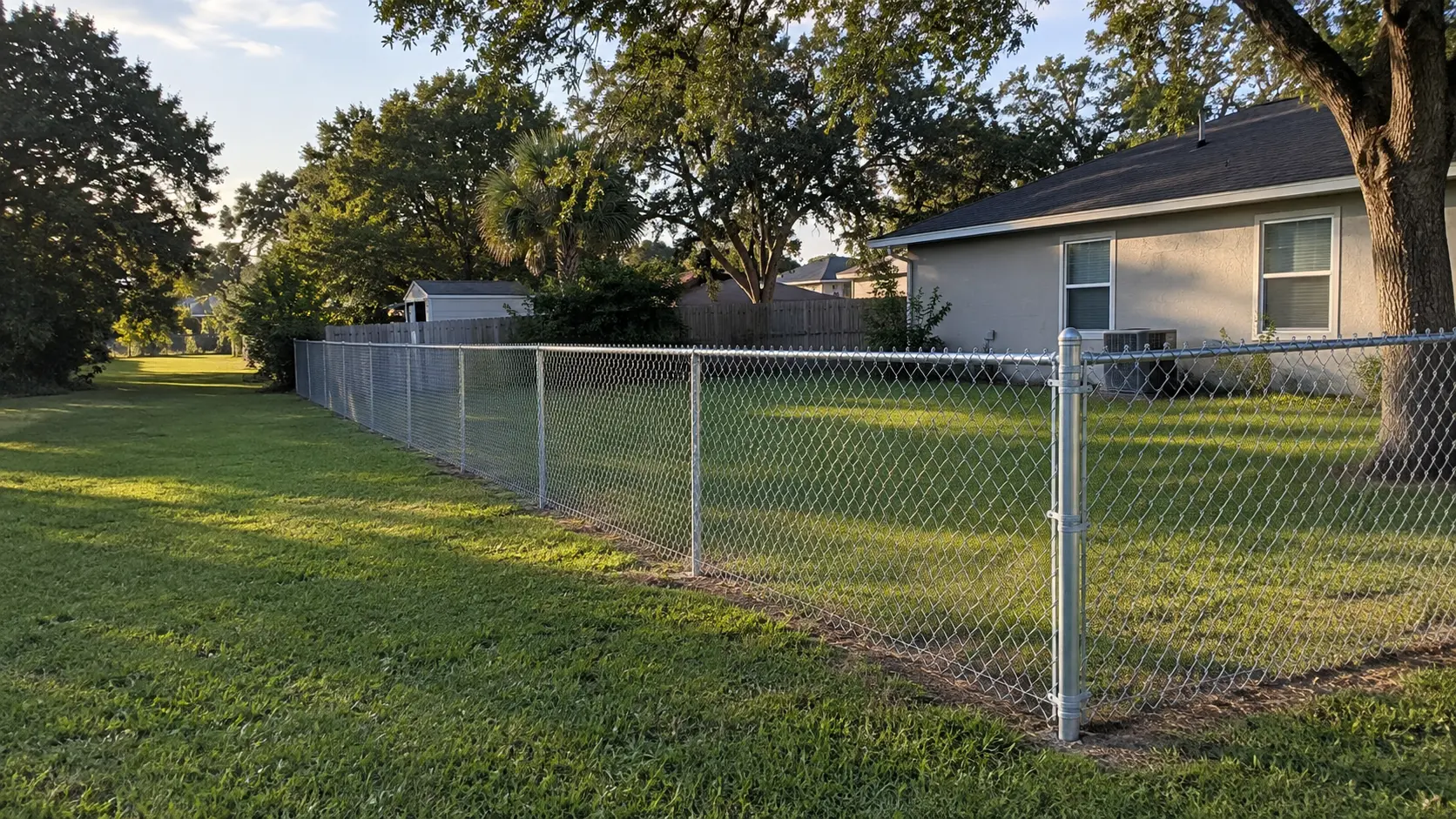 Chain-link fence installation at a Jacksonville Florida property