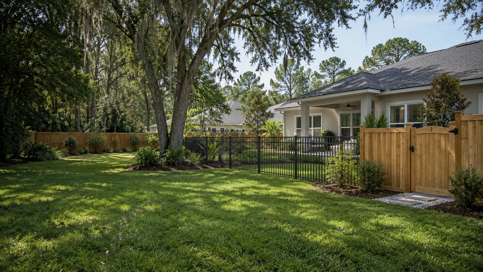 Custom fence design for a Jacksonville Florida residential property