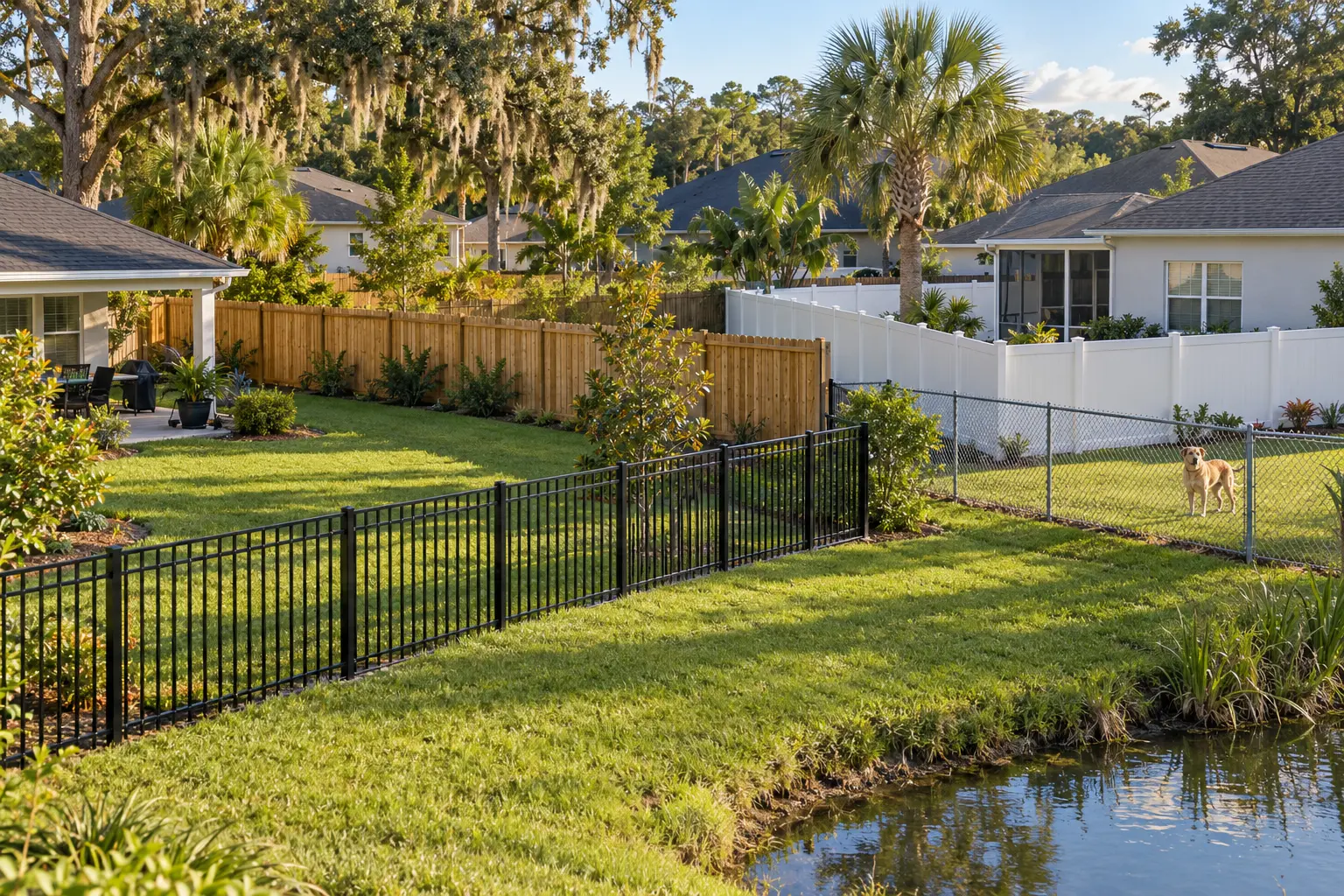 Physical fence options for dog containment in Jacksonville Florida